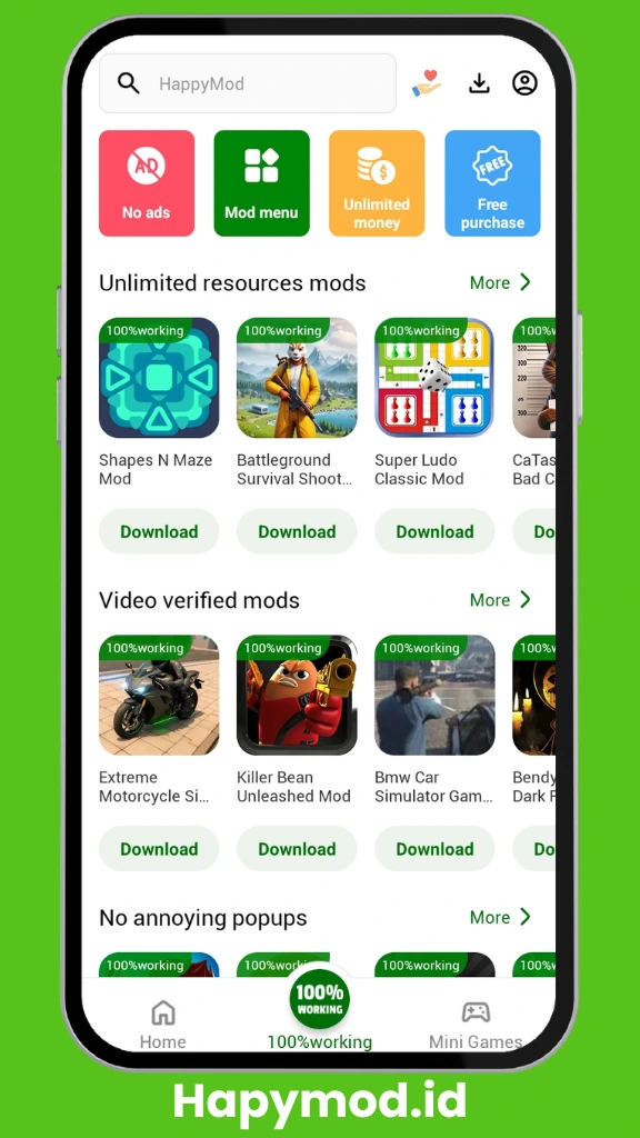 Unduh HappyMod APK V3.4.6 untuk Android 7 Tangkapan layar Happymod